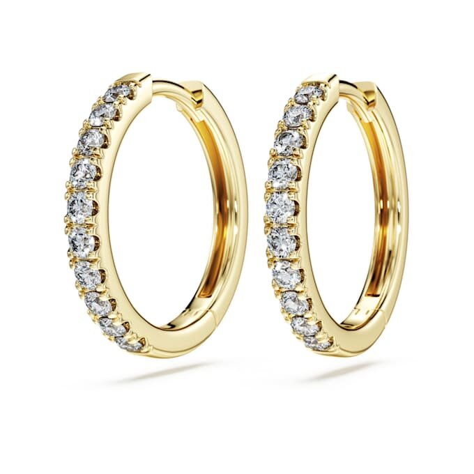 Orecchini a cerchio Eternity con diamanti sintetici 0,5 ct totali, forma rotonda, oro giallo 14K Orecchini a cerchio Eternity con diamanti sintetici 0,5 ct totali, forma rotonda, oro giallo 14K
