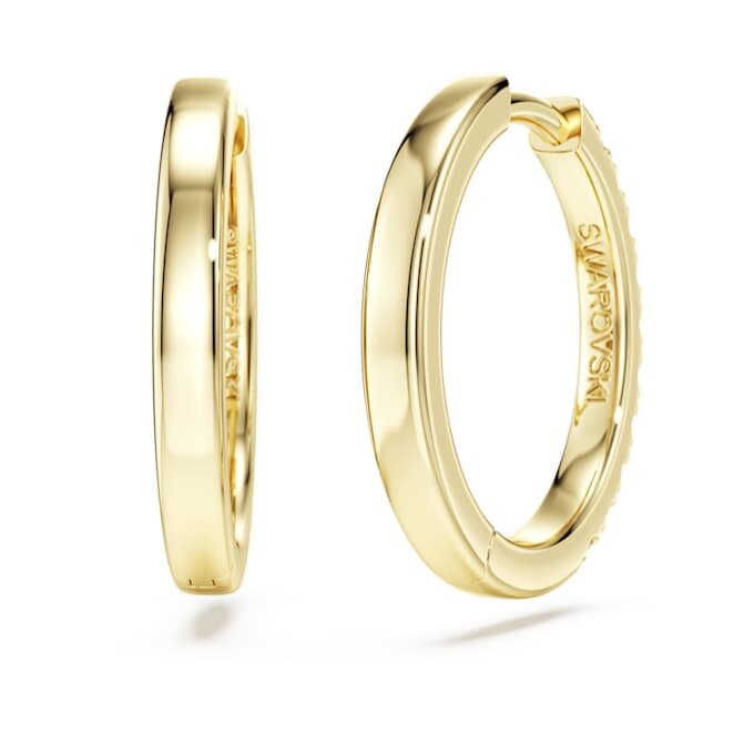 Orecchini a cerchio Eternity con diamanti sintetici 0,5 ct totali, forma rotonda, oro giallo 14K Orecchini a cerchio Eternity con diamanti sintetici 0,5 ct totali, forma rotonda, oro giallo 14K
