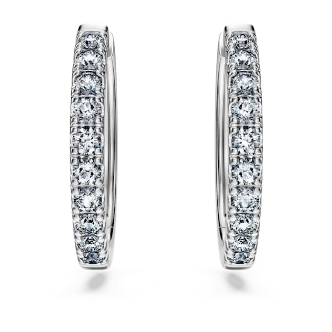 Orecchini a cerchio Eternity con diamanti sintetici 0,56 ct totali, forma rotonda, argento sterling Orecchini a cerchio Eternity con diamanti sintetici 0,56 ct totali, forma rotonda, argento sterling