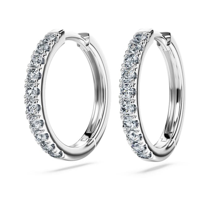 Orecchini a cerchio Eternity con diamanti sintetici 0,56 ct totali, forma rotonda, argento sterling Orecchini a cerchio Eternity con diamanti sintetici 0,56 ct totali, forma rotonda, argento sterling