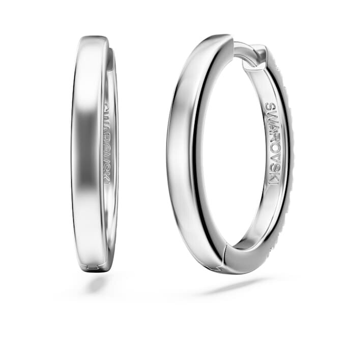 Orecchini a cerchio Eternity con diamanti sintetici 0,56 ct totali, forma rotonda, argento sterling Orecchini a cerchio Eternity con diamanti sintetici 0,56 ct totali, forma rotonda, argento sterling