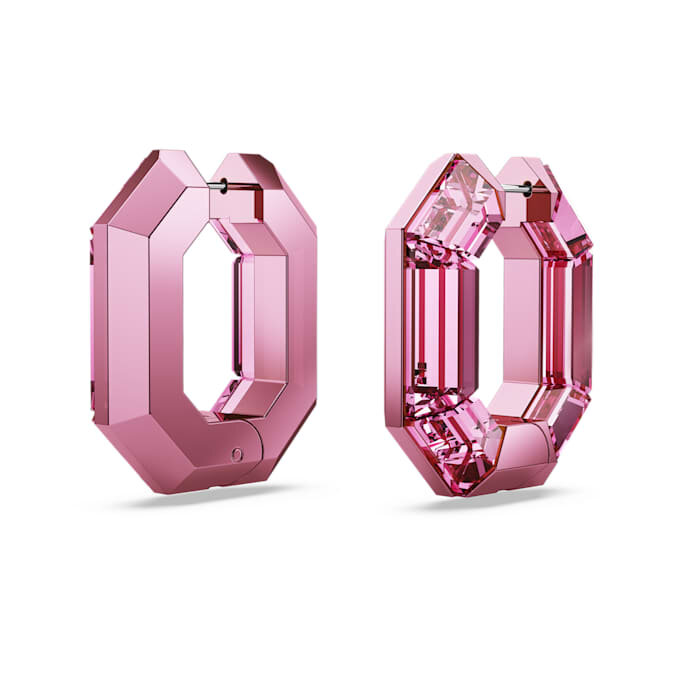 Orecchini a cerchio Lucent a forma di ottagono, piccoli, rosa Orecchini a cerchio Lucent a forma di ottagono, piccoli, rosa