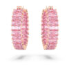Orecchini a cerchio Matrix con taglio baguette, rosa, placcati in oro rosa Orecchini a cerchio Matrix con taglio baguette, rosa, placcati in oro rosa