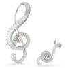 Orecchini a clip Ariana Grande X Swarovski: design asimmetrico, perla di cristallo, taglio baguette, bianco, placcati in rodio