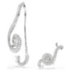 Orecchini a clip Ariana Grande X Swarovski: design asimmetrico, perla di cristallo, taglio baguette, bianco, placcati in rodio