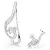Orecchini a clip Ariana Grande X Swarovski: design asimmetrico, perla di cristallo, taglio baguette, bianco, placcati in rodio