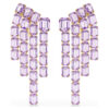 Orecchini a clip Millenia con taglio ottagonale, stile chandelier, viola, placcati in oro Orecchini a clip Millenia con taglio ottagonale, stile chandelier, viola, placcati in oro
