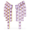 Orecchini a clip Millenia con taglio ottagonale, stile chandelier, viola, placcati in oro Orecchini a clip Millenia con taglio ottagonale, stile chandelier, viola, placcati in oro