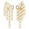 Orecchini a clip Millenia con taglio ottagonale, stile chandelier, viola, placcati in oro Orecchini a clip Millenia con taglio ottagonale, stile chandelier, viola, placcati in oro