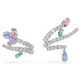 Orecchini a cuffia Ariana Grande X Swarovski con tagli misti, multicolori, placcati in rodio