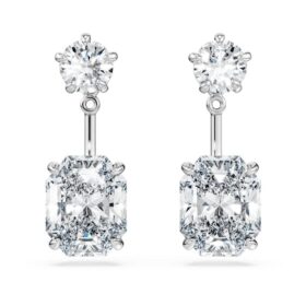Orecchini a forma di ottagono con diamanti sintetici in laboratorio 9,65 Ct Tw, forme miste, oro bianco 18 carati