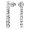 Orecchini a goccia Eternity con diamanti sintetici da laboratorio 1,3 Ct Tw, forma rotonda, oro bianco 14K Orecchini a goccia Eternity con diamanti sintetici da laboratorio 1,3 Ct Tw, forma rotonda, oro bianco 14K