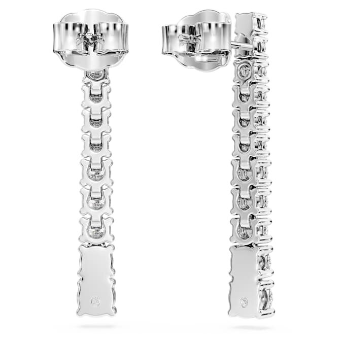 Orecchini a goccia Eternity con diamanti sintetici da laboratorio 1,3 Ct Tw, forma rotonda, oro bianco 14K Orecchini a goccia Eternity con diamanti sintetici da laboratorio 1,3 Ct Tw, forma rotonda, oro bianco 14K