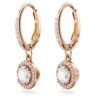 Orecchini a goccia Una Angelic, taglio rotondo, pavé, bianchi, placcati in oro rosa Orecchini a goccia Una Angelic, taglio rotondo, pavé, bianchi, placcati in oro rosa