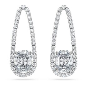 Orecchini a tennis ottagonali con diamanti sintetici 7,95 Ct Tw, forme miste, oro bianco 18 carati