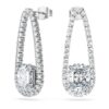 Orecchini a tennis ottagonali con diamanti sintetici 7,95 Ct Tw, forme miste, oro bianco 18 carati Orecchini a tennis ottagonali con diamanti sintetici 7,95 Ct Tw, forme miste, oro bianco 18 carati