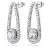 Orecchini a tennis ottagonali con diamanti sintetici 7,95 Ct Tw, forme miste, oro bianco 18 carati Orecchini a tennis ottagonali con diamanti sintetici 7,95 Ct Tw, forme miste, oro bianco 18 carati