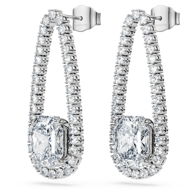 Orecchini a tennis ottagonali con diamanti sintetici 7,95 Ct Tw, forme miste, oro bianco 18 carati Orecchini a tennis ottagonali con diamanti sintetici 7,95 Ct Tw, forme miste, oro bianco 18 carati