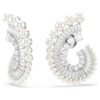 Orecchini pendenti Ariana Grande X Swarovski con perla di cristallo, tagli misti, bianchi, placcati in rodio