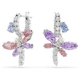 Orecchini pendenti Ariana Grande X Swarovski con tagli misti, libellula, multicolori, placcati in rodio Orecchini pendenti Ariana Grande X Swarovski con tagli misti, libellula, multicolori, placcati in rodio