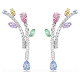 Orecchini pendenti Ariana Grande X Swarovski con tagli misti, multicolori, placcati in rodio