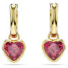 Orecchini pendenti Chroma a forma di cuore, rossi, placcati in oro Orecchini pendenti Chroma a forma di cuore, rossi, placcati in oro