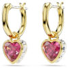 Orecchini pendenti Chroma a forma di cuore, rossi, placcati in oro Orecchini pendenti Chroma a forma di cuore, rossi, placcati in oro