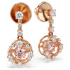 Orecchini pendenti Constella con taglio rotondo, pietra danzante, rosa, placcati in oro rosa Orecchini pendenti Constella con taglio rotondo, pietra danzante, rosa, placcati in oro rosa
