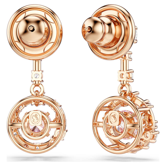 Orecchini pendenti Constella con taglio rotondo, pietra danzante, rosa, placcati in oro rosa Orecchini pendenti Constella con taglio rotondo, pietra danzante, rosa, placcati in oro rosa