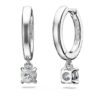 Orecchini pendenti Eternity con diamanti sintetici 0,7 Ct Tw, forma rotonda, oro bianco 14K Orecchini pendenti Eternity con diamanti sintetici 0,7 Ct Tw, forma rotonda, oro bianco 14K