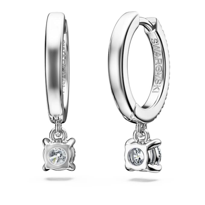 Orecchini pendenti Eternity con diamanti sintetici 0,7 Ct Tw, forma rotonda, oro bianco 14K Orecchini pendenti Eternity con diamanti sintetici 0,7 Ct Tw, forma rotonda, oro bianco 14K