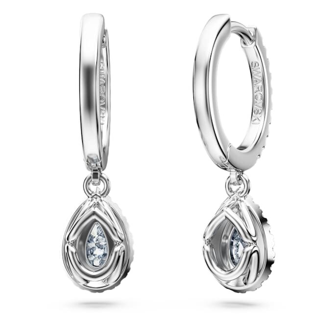 Orecchini pendenti Eternity con diamanti sintetici da 1,25 carati in totale, forma a pera, oro bianco 14K Orecchini pendenti Eternity con diamanti sintetici da 1,25 carati in totale, forma a pera, oro bianco 14K