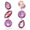 Orecchini pendenti Gema con tagli misti, rosa, placcati in rodio Orecchini pendenti Gema con tagli misti, rosa, placcati in rodio