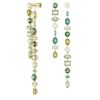 Orecchini pendenti Gema: design asimmetrico, tagli misti, extra lunghi, verdi, placcati in oro Orecchini pendenti Gema: design asimmetrico, tagli misti, extra lunghi, verdi, placcati in oro