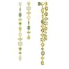 Orecchini pendenti Gema: design asimmetrico, tagli misti, extra lunghi, verdi, placcati in oro Orecchini pendenti Gema: design asimmetrico, tagli misti, extra lunghi, verdi, placcati in oro