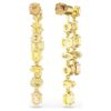 Orecchini pendenti Gema, design asimmetrico, tagli misti, lunghi, giallo, placcati in oro Orecchini pendenti Gema, design asimmetrico, tagli misti, lunghi, giallo, placcati in oro