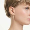 Orecchini pendenti Idyllia con ear cuff, tagli misti, cuore con chiave, rosa, placcati in oro Orecchini pendenti Idyllia con ear cuff, tagli misti, cuore con chiave, rosa, placcati in oro