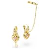 Orecchini pendenti Idyllia con ear cuff, tagli misti, cuore con chiave, rosa, placcati in oro Orecchini pendenti Idyllia con ear cuff, tagli misti, cuore con chiave, rosa, placcati in oro