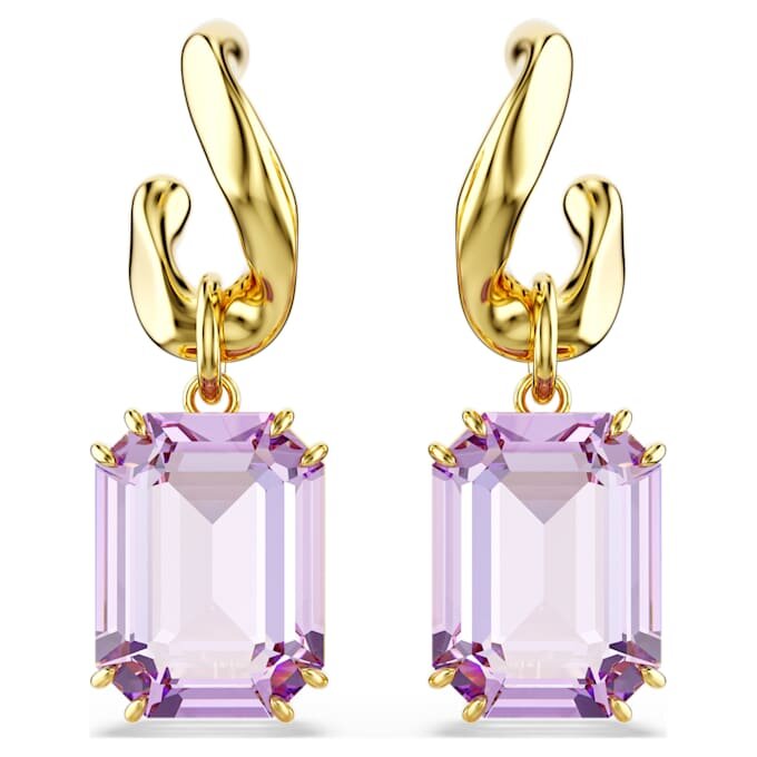 Orecchini pendenti Millenia con taglio ottagonale, viola, placcati in oro Orecchini pendenti Millenia con taglio ottagonale, viola, placcati in oro