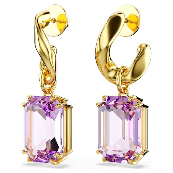 Orecchini pendenti Millenia con taglio ottagonale, viola, placcati in oro Orecchini pendenti Millenia con taglio ottagonale, viola, placcati in oro