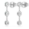 Orecchini pendenti ottagonali con diamanti sintetici 0,6 carati in totale, forma rotonda, argento sterling Orecchini pendenti ottagonali con diamanti sintetici 0,6 carati in totale, forma rotonda, argento sterling