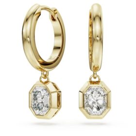 Orecchini pendenti ottagonali con diamanti sintetici da 1,0 carati in totale, forma ottagonale, oro giallo 14K