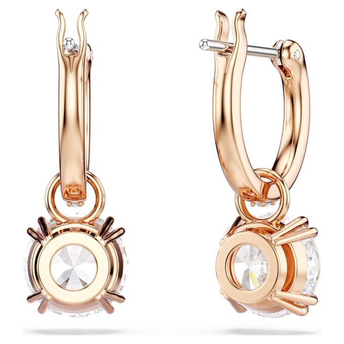 Orecchini pendenti Stilla con taglio rotondo, bianchi, placcati in oro rosa Orecchini pendenti Stilla con taglio rotondo, bianchi, placcati in oro rosa