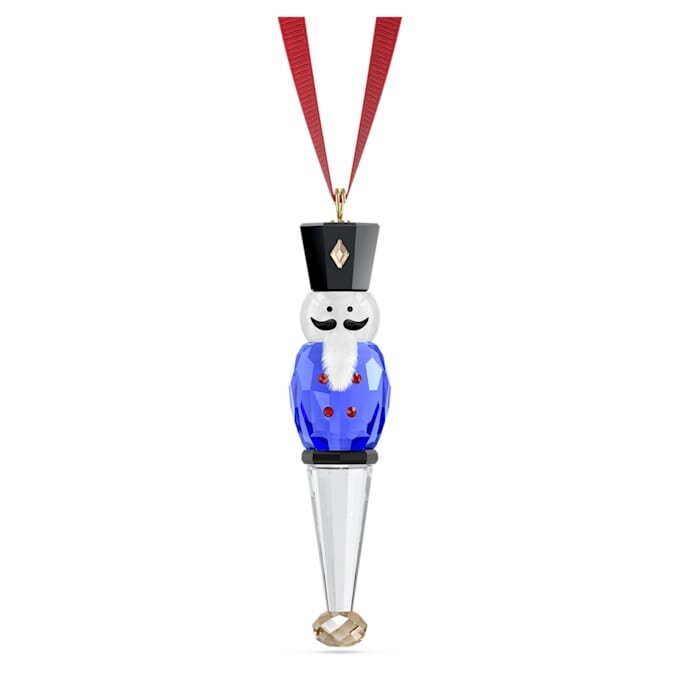 Ornamento a forma di schiaccianoci “Holiday Cheers” blu Ornamento a forma di schiaccianoci “Holiday Cheers” blu