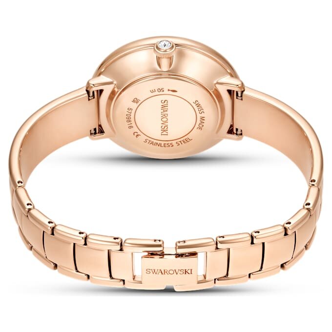 Orologio a bracciale Crystalline Swiss Made, bracciale in metallo, bianco, finitura color oro rosa Orologio a bracciale Crystalline Swiss Made, bracciale in metallo, bianco, finitura color oro rosa