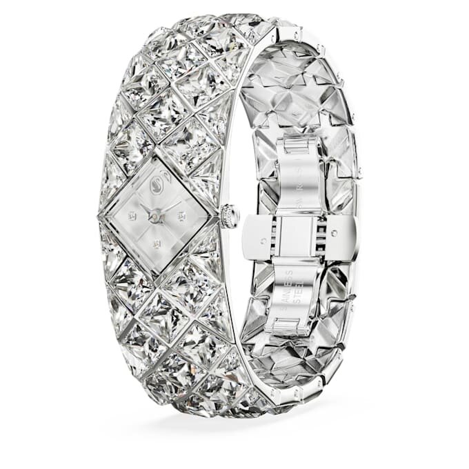 Orologio a bracciale Curiosa con bracciale in cristalli, color argento, acciaio inossidabile Orologio a bracciale Curiosa con bracciale in cristalli, color argento, acciaio inossidabile
