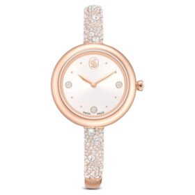 Orologio a bracciale Sublima, fabbricato in Svizzera, bracciale in metallo, finitura color oro rosa