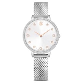 Orologio Clarica Swiss Made, bracciale in metallo, color argento, acciaio inossidabile