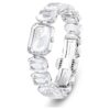 Orologio con bracciale a taglio ottagonale, bianco, acciaio inossidabile