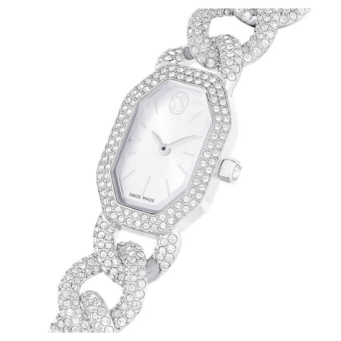 Orologio con catena Dextera Swiss Made, bracciale in cristalli, color argento, acciaio inossidabile Orologio con catena Dextera Swiss Made, bracciale in cristalli, color argento, acciaio inossidabile